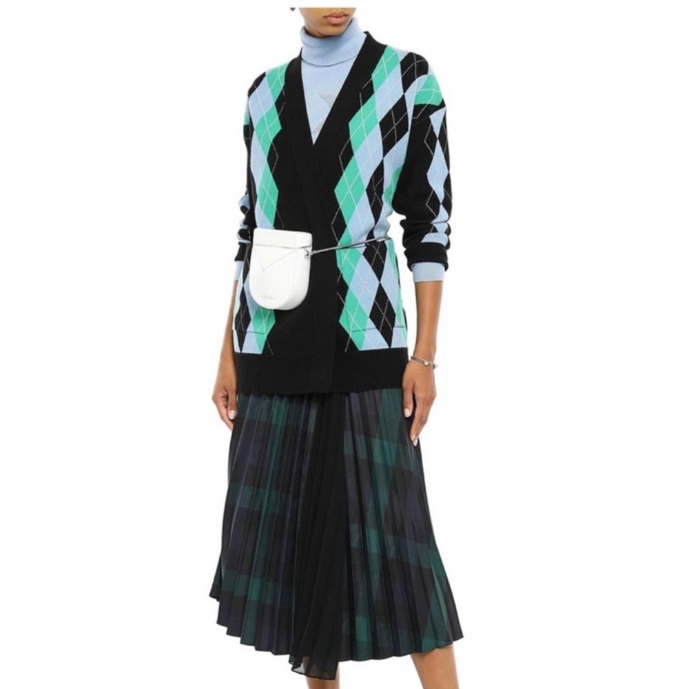 Sandro Prince Argyle Open Cardigan Sweater (Size 2 / Med) - Picture 1 of 8